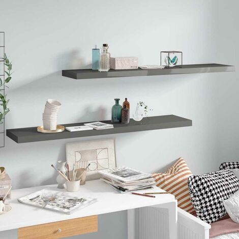 Wall Corner Shelves 4 pcs Concrete Grey 25x25x3.8 cm MDF