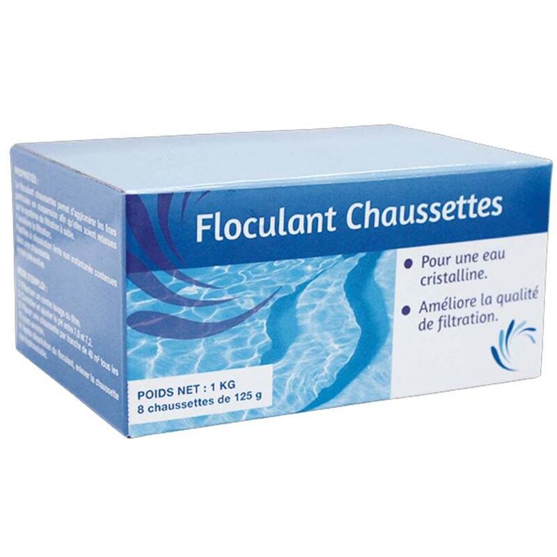 Floculant en chaussettes pour filtre à sable - Boite de 1kg (8 chaussettes) - senet Piscine