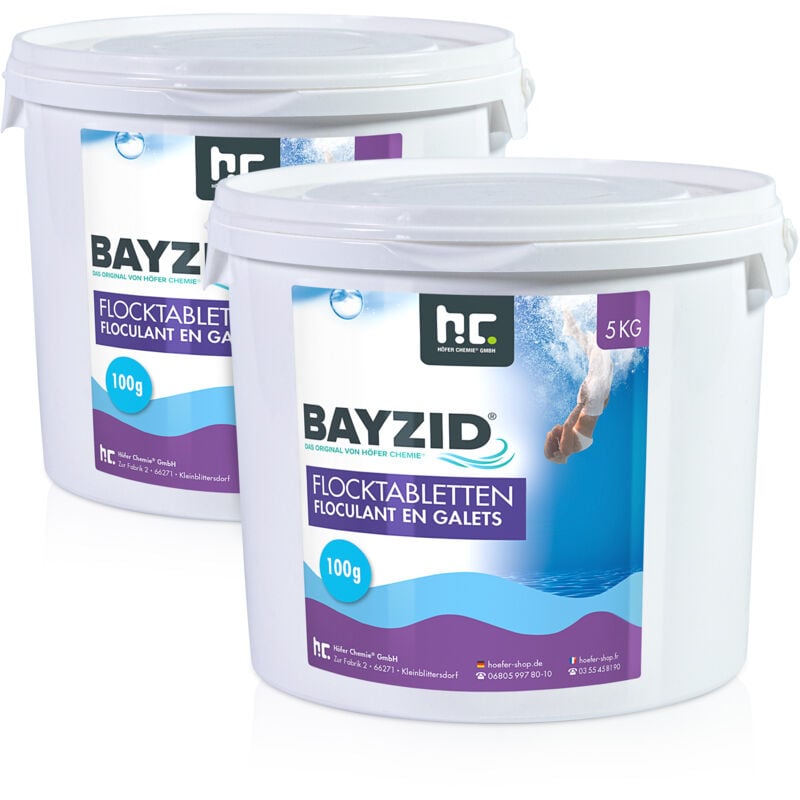 Höfer Chemie Gmbh - 10 kg Bayzid® Floculant en galets (100g) (2 x 5 kg)