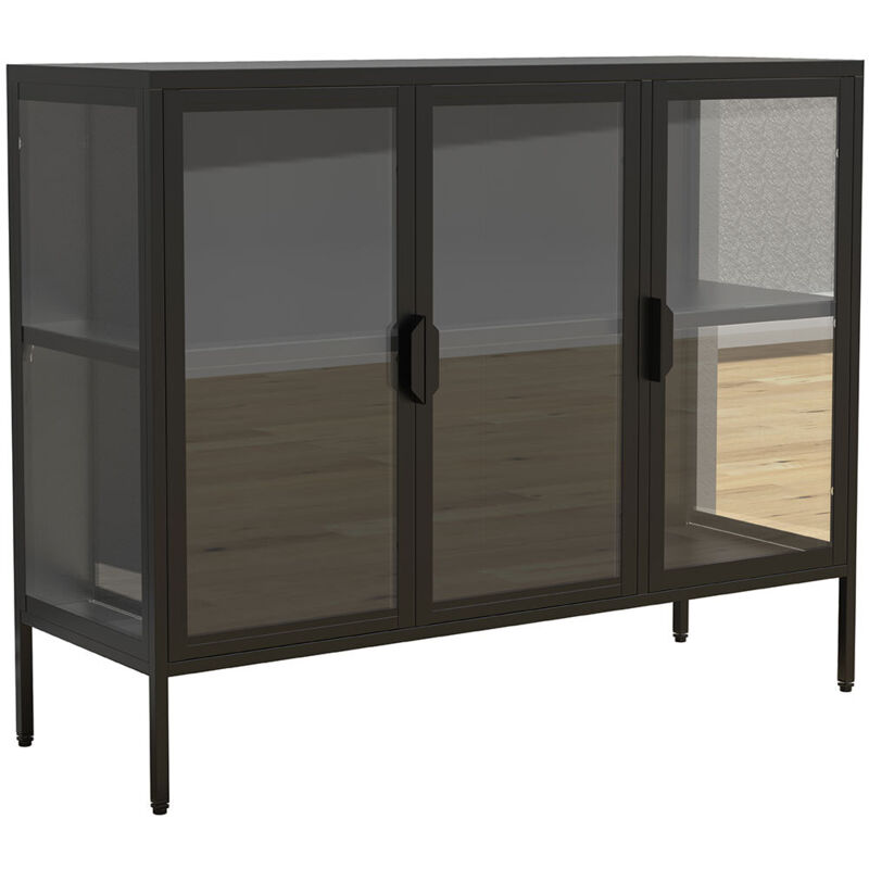 Ebuy24 - Stahl Glas Vitrine Sideboard Floka L