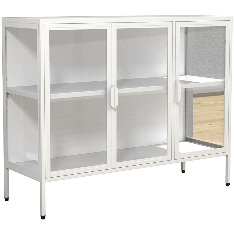 Ebuy24 - Stahl Glas Vitrine Sideboard Floka L