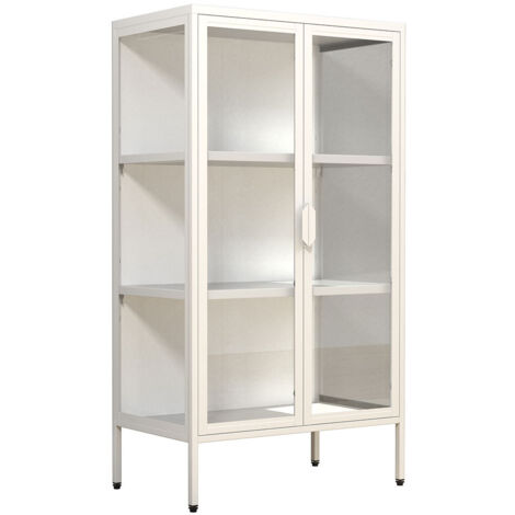 FlokaM Vitrinenschrank 2 Türen weiß.