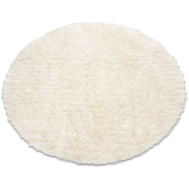 

Rugsx - Flokati de lana círculo Blanco circulo 120 cm