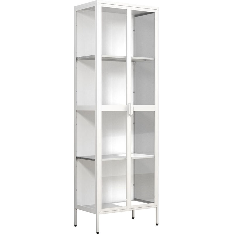 Ebuy24 - Flokaxxl Vitrinenschrank 2 Türen Weiß.