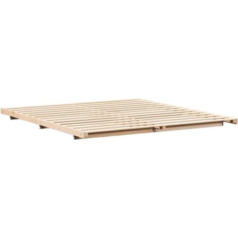 Floor Bed Frame Brown 180 x 210 cm Solid pine wood vidaXL