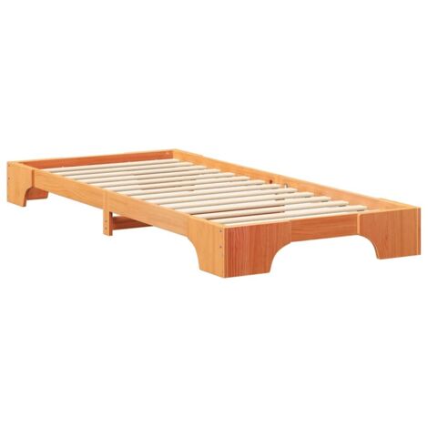 Floor Bed Frame Brown 90 x 220 cm Wood vidaXL