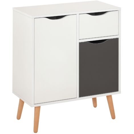 Floor Cabinet Storage Cupboard Sideboard with Drawer for Bedroom, Living Room Grey