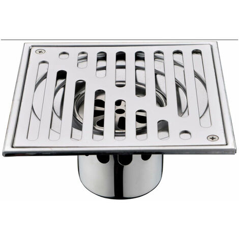 Floor Drain Stainless Steel Anti-Odor Square Bathroom Waste Gate Shower Drainer with Large Caliber, 150 X 150mm