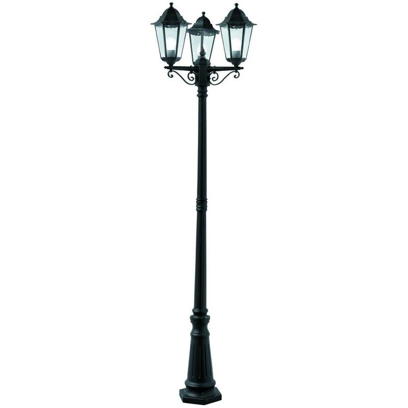 Alex - 3 Light Outdoor Lamp Post Black IP44, E27 - Searchlight