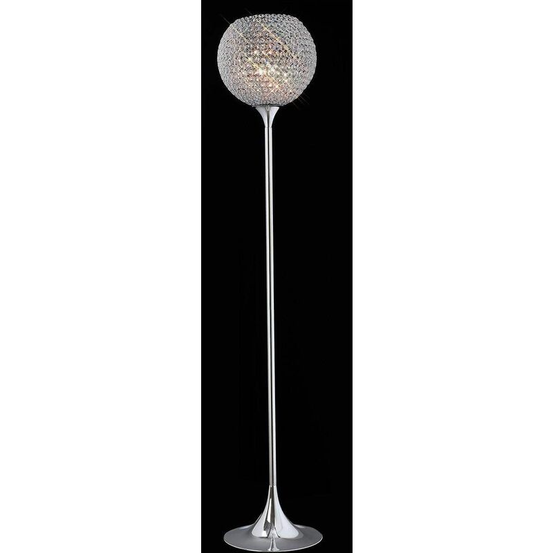 09diyas - Floor lamp Ava 5 Bulbs polished chrome / crystal