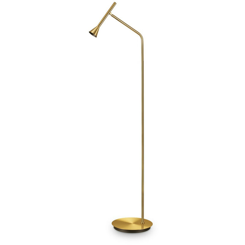 Diesis Led Reading Task Floor Lamp Brass 3000K - Ideal Lux