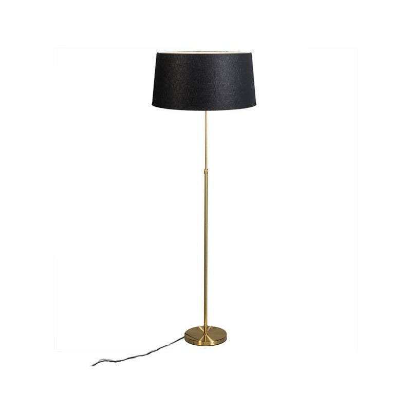 Floor Lamp Gold/Brass with 45cm Black Shade - Parte