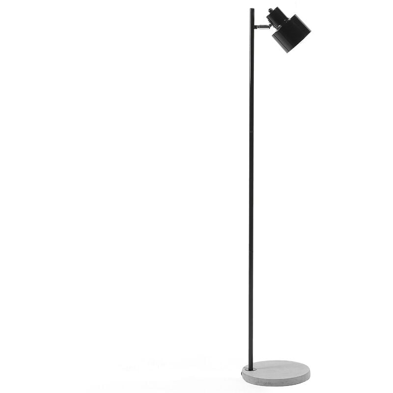 Vintage Floor Lamp Spotlight Adjustable Metal Shade Cement Base Black Corbones
