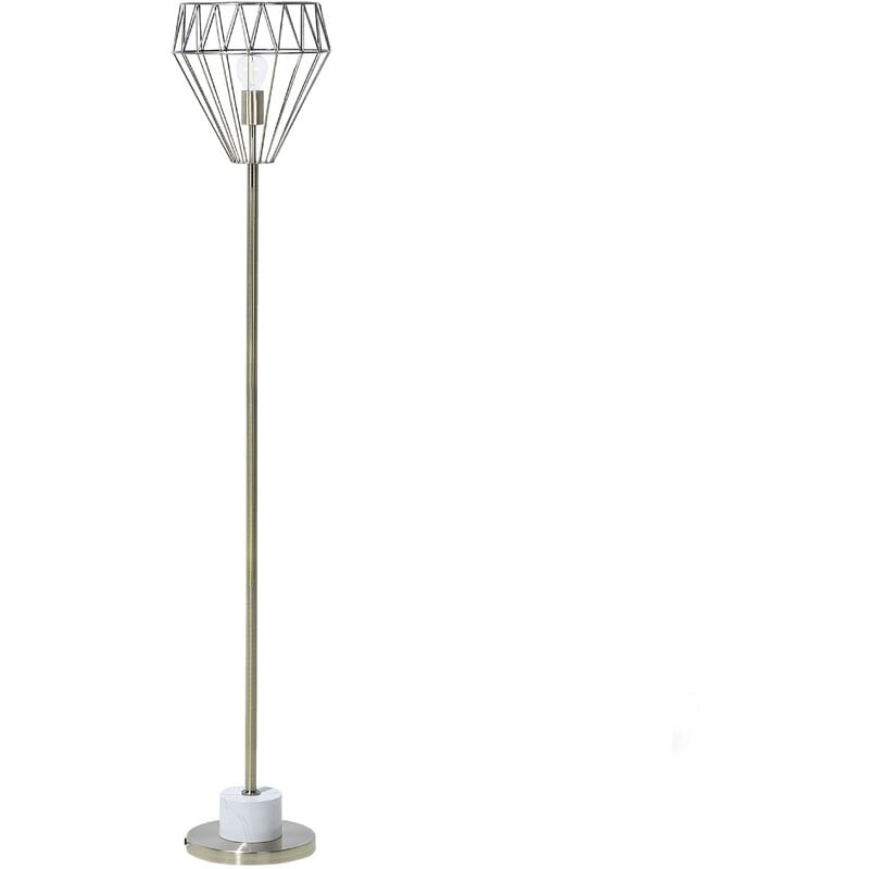 Beliani - Floor Lamp Light Geometric Diamond Brass Standard Lighting Mooni