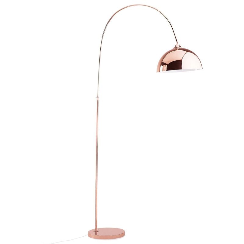 Modern Contemporary Tall Curved Floor Lamp Metal Copper Candella