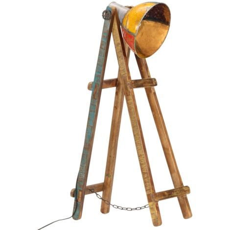 Floor Lamp Multicolour E27 Solid Wood Mango vidaXL