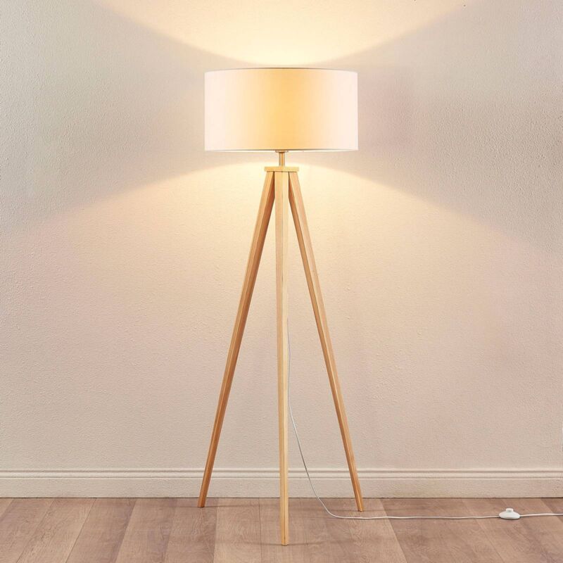 Floor Lamp Mya Young Lifestyle In White Made Of Textile 1 Light Source E27 A From Lampenwelt