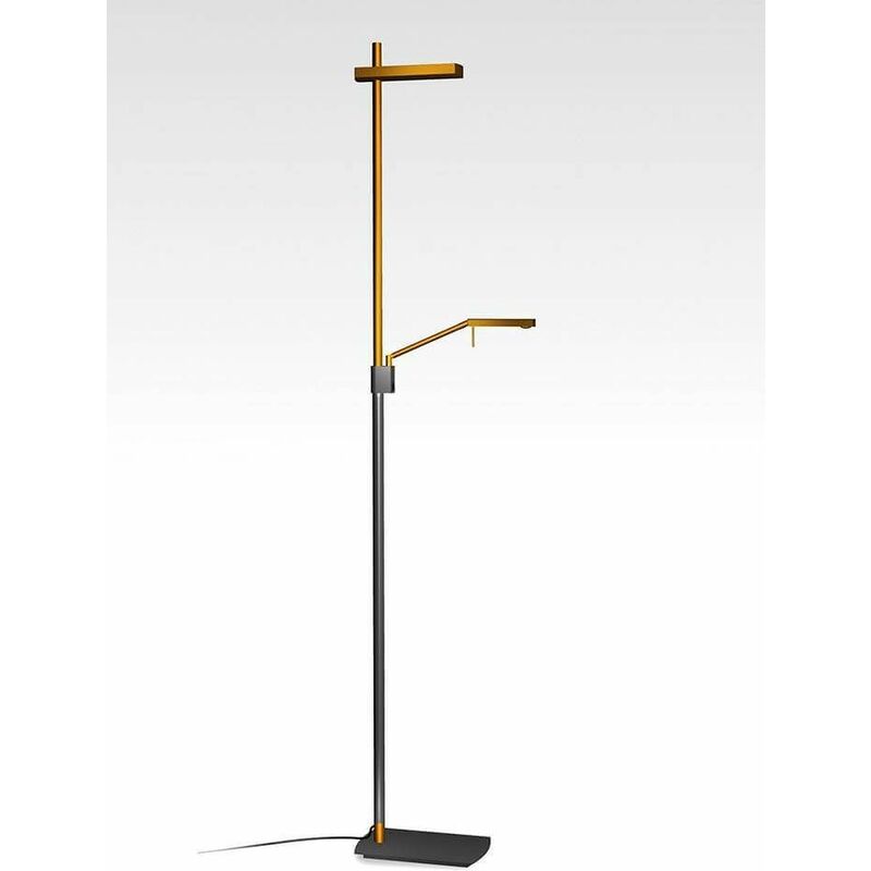 09diyas - Floor lamp Phuket 2 Bulbs 21W Down 7W Up LED 3000K, 3000lm, copper / anthracite