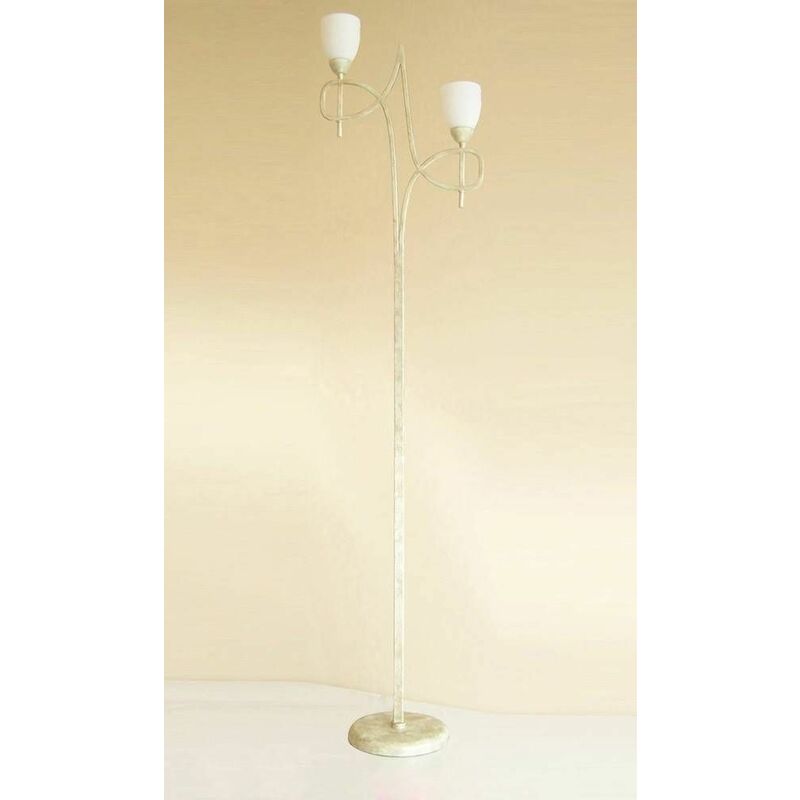 Floor lamp San Marino 2 bulbs cream / gold / opal glass