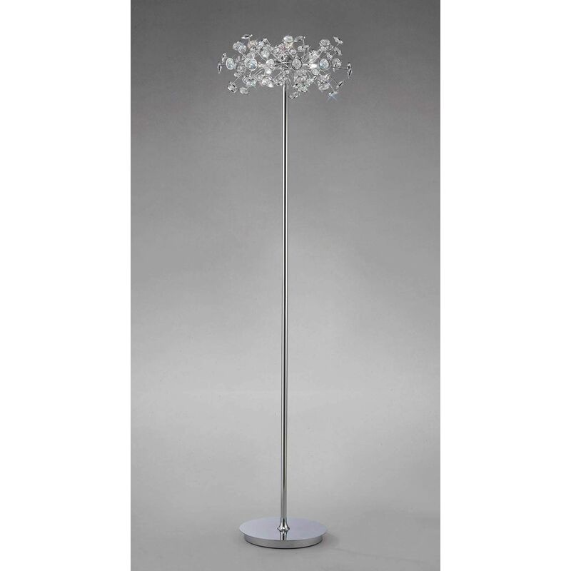 09diyas - Floor lamp Savanna 3 lights polished chrome / crystal