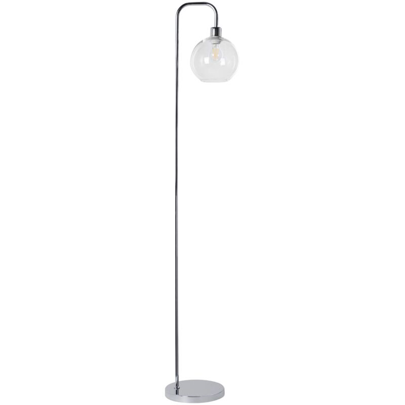 Image of Floor Lamp Silver Metal Base Glass&hellip;