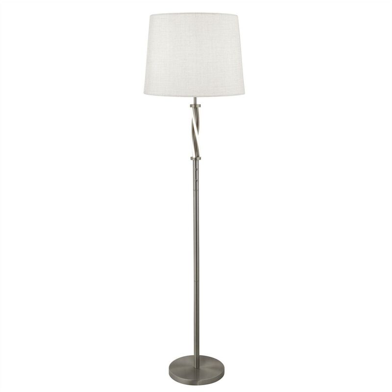 Searchlight - Vegas - led 1 Light Floor Lamp Satin Silver, White, Grey