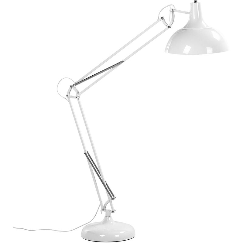 Scandinavian Modern Living Room Floor Standing Lamp Light Swing Arm Metal White Parana