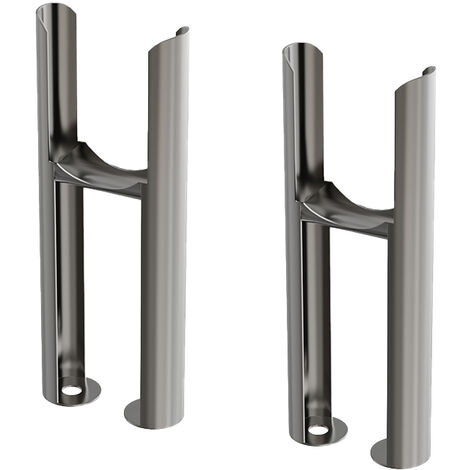 Floor Mounting Feet Support Legs Kit for 2 Column Traditional Radiator Raw Metal