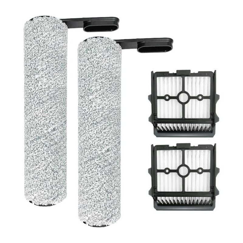 Floor One S5 Combo Rouleau Brosse de Rechange et Ensemble hepa pour Aspirateur Sec,2 rouleaux de brosses 2 filtres hepa.