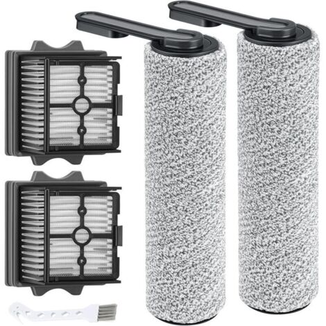 Floor One S5 Combo Rouleau de brosse de rechange et filtre HEPA compatible avec Tineco Floor One S5 Combo Aspirateur ,2 x brosse à rouleau + 2 x filt