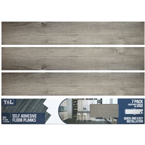 Floor Planks Tiles Self Adhesive Dark Grey Wood Vinyl Flooring Kitchen Bathroom
