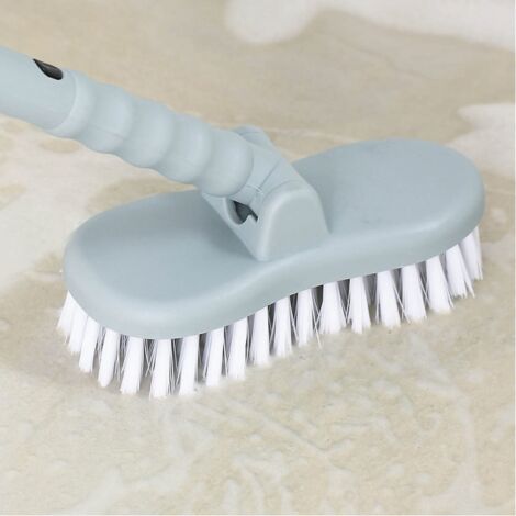 Floor Scrubbing Brush, 32.6 inch Adjustable Bathroom Cleaning Brush with Detachable Rotatable Head, Stiff Bristles Extensible Grout Cleaning Brush for Bathroom Tub Tile Patio Indoor (Green)