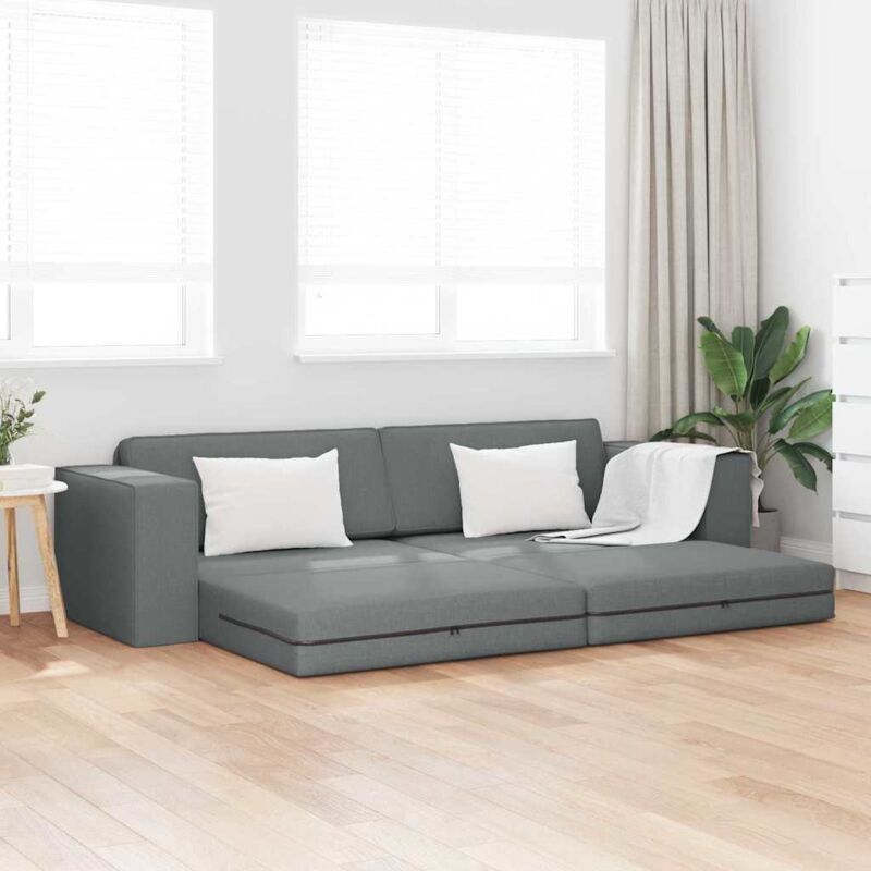 Vidaxl - Floor Sofa Bed Dark Grey 245 X 78 X 77 Cm Fabric