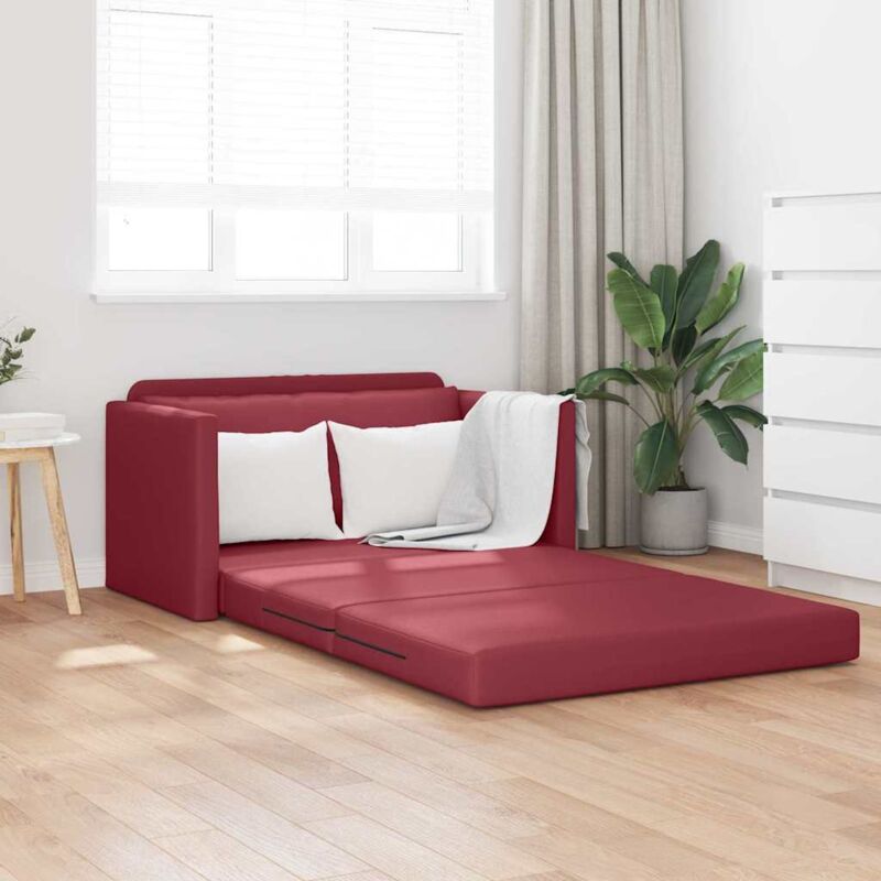 Vidaxl - Sofa Bed Wine Red 124 X 71 X 78 Cm Artificial Leather
