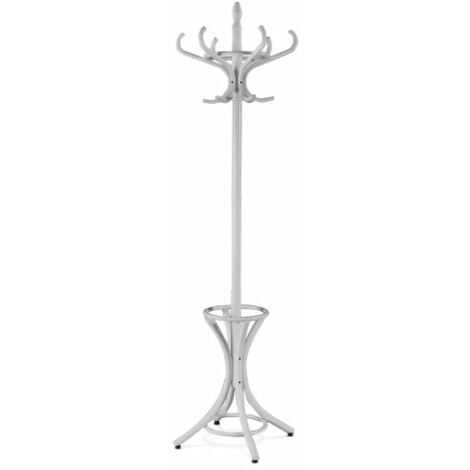 Floor Standing Coat Jacket Stand Solid Wood Hanger with Umbrella Rack