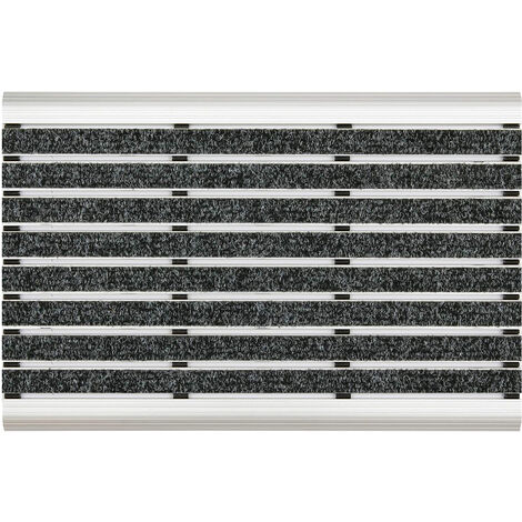 Floordirekt – Paillasson en aluminium 45 x 75 cm – Antidérapant et résistant aux intempéries – Tapis anti-saletés pour intérieur et extérieur couvert