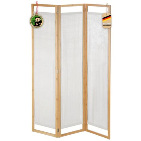 Floordirekt – Paravent en bambou pliable 3 volets 120x170 cm – Design moderne et écologique – Économiseur d'espace pour salon et bureau