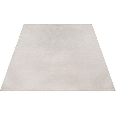 FLOORNOVO Hochflor Teppich Beige einfarbig - 110 x 60 cm - Besonders Weicher Teppich Wohnzimmer & Badezimmerteppich - Pflegeleicht - vielseitig einsetzbar im Innenbereich