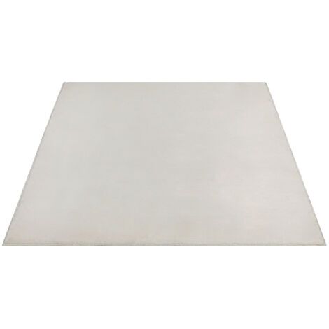 FLOORNOVO Hochflor Teppich Beige einfarbig - 160 x 117 cm - Besonders Weicher Teppich Wohnzimmer & Badezimmerteppich - Pflegeleicht - vielseitig einsetzbar im Innenbereich