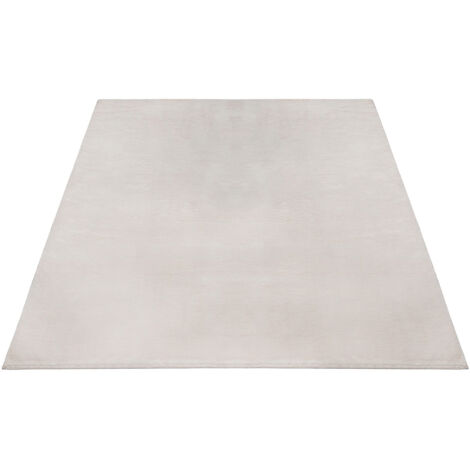 FLOORNOVO Hochflor Teppich Beige einfarbig - 170 x 120 cm - Besonders Weicher Teppich Wohnzimmer & Badezimmerteppich - Pflegeleicht - vielseitig einsetzbar im Innenbereich