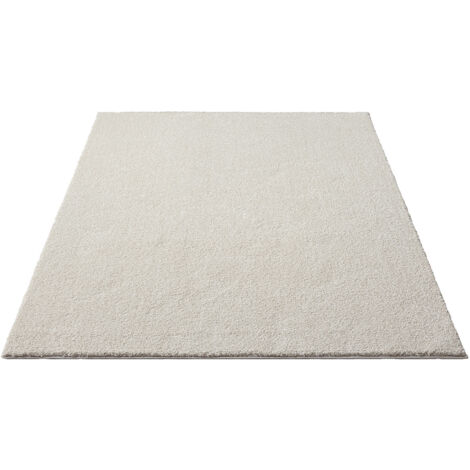 FLOORNOVO Hochflor Teppich Beige einfarbig - 170 x 120 cm - Besonders Weicher Teppich Wohnzimmer & Badezimmerteppich - Pflegeleicht - vielseitig einsetzbar im Innenbereich