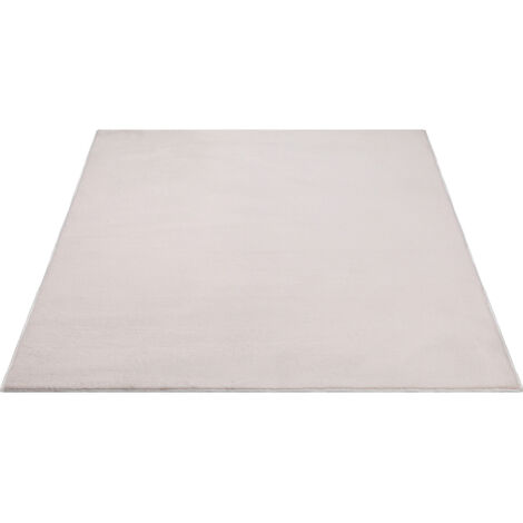 FLOORNOVO Hochflor Teppich Beige einfarbig - 200 x 140 cm - Besonders Weicher Teppich Wohnzimmer & Badezimmerteppich - Pflegeleicht - vielseitig einsetzbar im Innenbereich