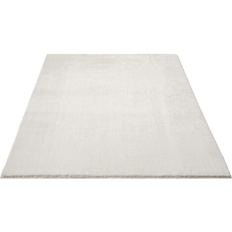 FLOORNOVO Hochflor Teppich Beige einfarbig - 200 x 140 cm - Besonders Weicher Teppich Wohnzimmer & Badezimmerteppich - Pflegeleicht - vielseitig einsetzbar im Innenbereich