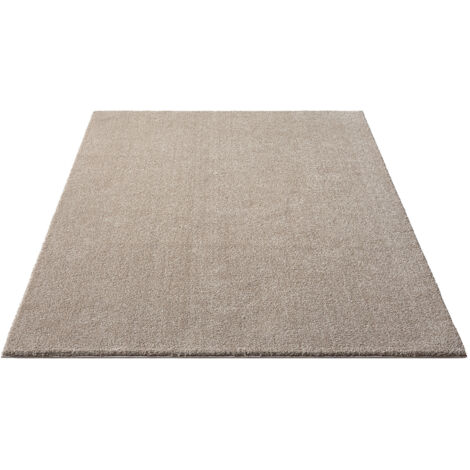 FLOORNOVO Hochflor Teppich Beige einfarbig - 200 x 140 cm - Besonders Weicher Teppich Wohnzimmer & Badezimmerteppich - Pflegeleicht - vielseitig einsetzbar im Innenbereich