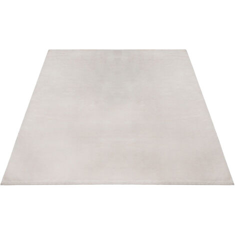FLOORNOVO Hochflor Teppich Beige einfarbig - 200 x 140 cm - Besonders Weicher Teppich Wohnzimmer & Badezimmerteppich - Pflegeleicht - vielseitig einsetzbar im Innenbereich