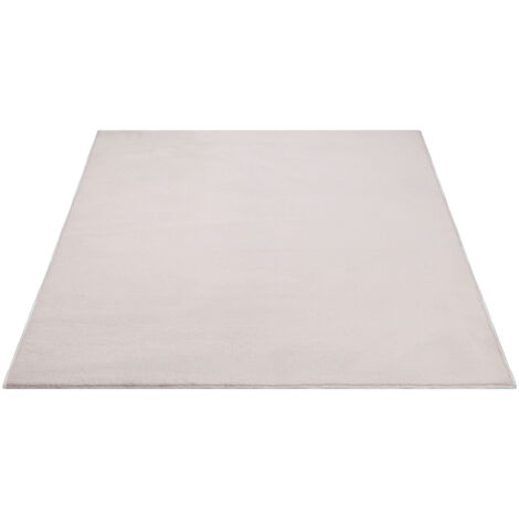 FLOORNOVO Hochflor Teppich Beige einfarbig - 220 x 160 cm - Besonders Weicher Teppich Wohnzimmer & Badezimmerteppich - Pflegeleicht - vielseitig einsetzbar im Innenbereich