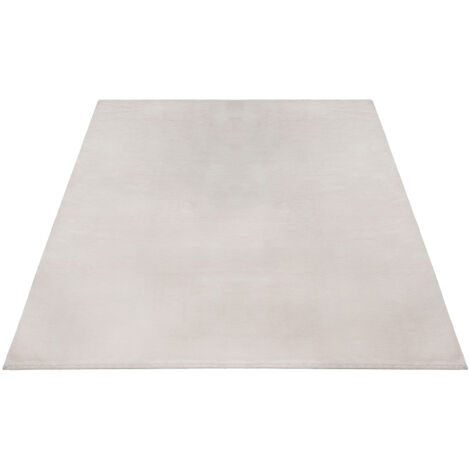 FLOORNOVO Hochflor Teppich Beige einfarbig - 230 x 160 cm - Besonders Weicher Teppich Wohnzimmer & Badezimmerteppich - Pflegeleicht - vielseitig einsetzbar im Innenbereich