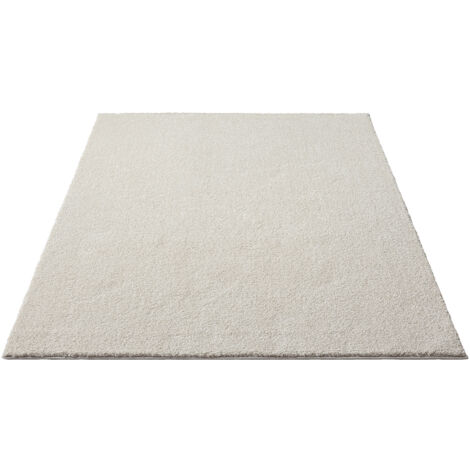 FLOORNOVO Hochflor Teppich Beige einfarbig - 230 x 160 cm - Besonders Weicher Teppich Wohnzimmer & Badezimmerteppich - Pflegeleicht - vielseitig einsetzbar im Innenbereich