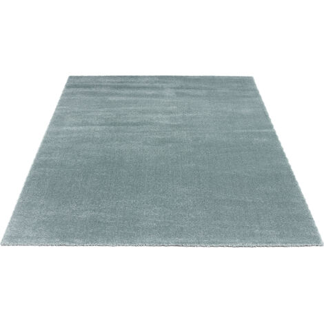 FLOORNOVO Hochflor Teppich Blau einfarbig - 230 x 160 cm - Besonders Weicher Teppich Wohnzimmer & Badezimmerteppich - Pflegeleicht - vielseitig einsetzbar im Innenbereich