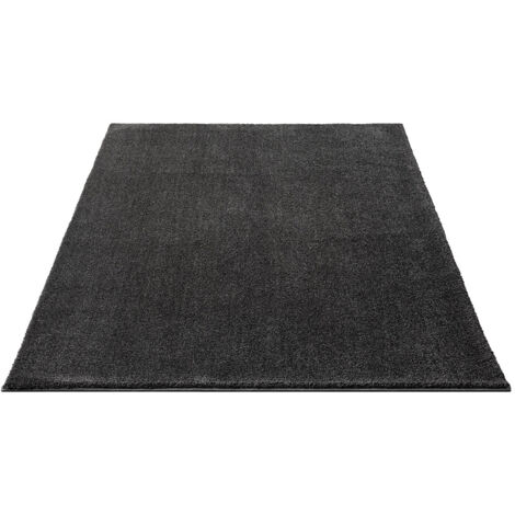 FLOORNOVO Hochflor Teppich Grau einfarbig - 150 x 80 cm - Besonders Weicher Teppich Wohnzimmer & Badezimmerteppich - Pflegeleicht - vielseitig einsetzbar im Innenbereich